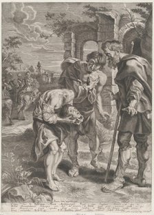 The miracle of Saint Just, who stands at center holding his decapitated head in his hands ..., 1639. Creators: Jan Witdoeck, Peter Paul Rubens.