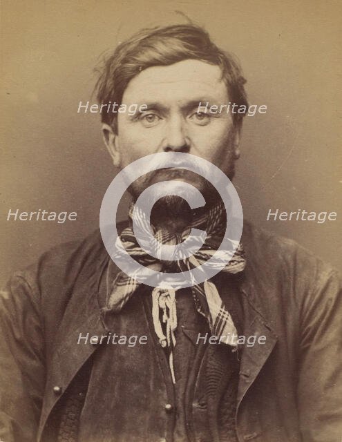 Roobin. Joseph. 40 ans, né à Bourgneuf (Loire-Inférieure). Terrassier. Anarchiste. 2/3/94, 1894. Creator: Alphonse Bertillon.