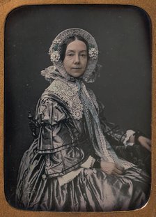 Seated Middle-aged Woman Dressed in Finery, 1854-60. Creator: William Hardy Kent.