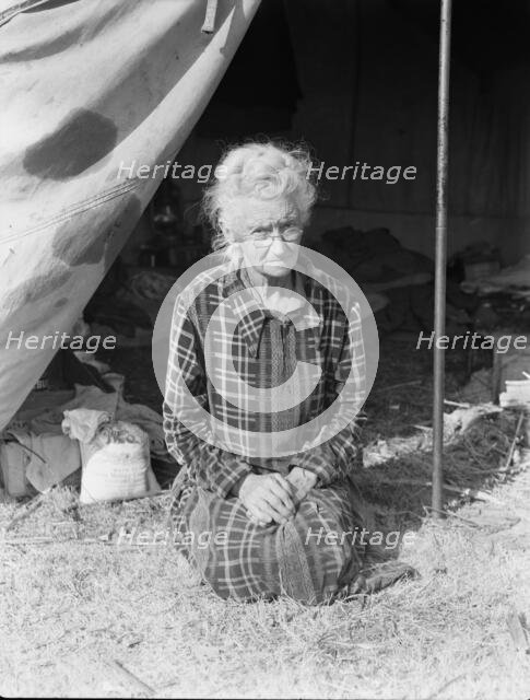 Grandmother of twenty-two children, from a farm in Oklahoma, 1936. Creator: Dorothea Lange.