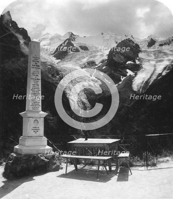A monument in Stilfserjoch Strasse, Weisse Knott, Tyrol, c1900s.Artist: Wurthle & Sons