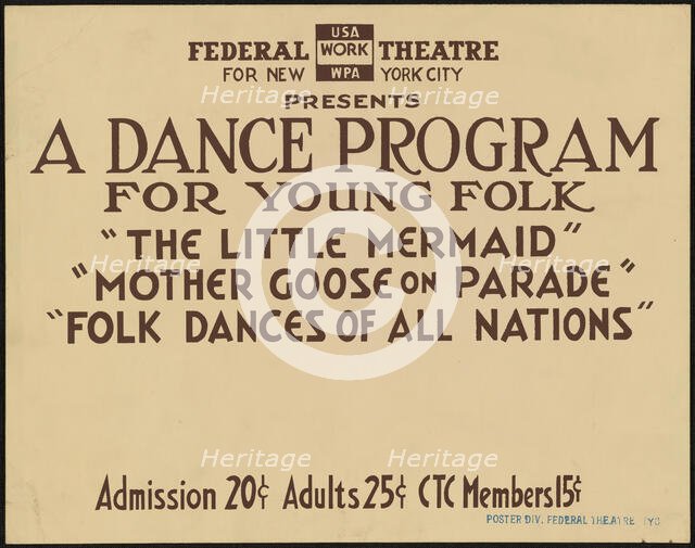A Dance Program for Young Folks, New York, 1937. Creator: Unknown.