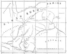 Sketch map of the Chitral Campaign, 1895. Creator: Carl Hentschel.