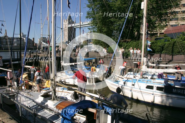 Boats in St Katherine's Lock, London
