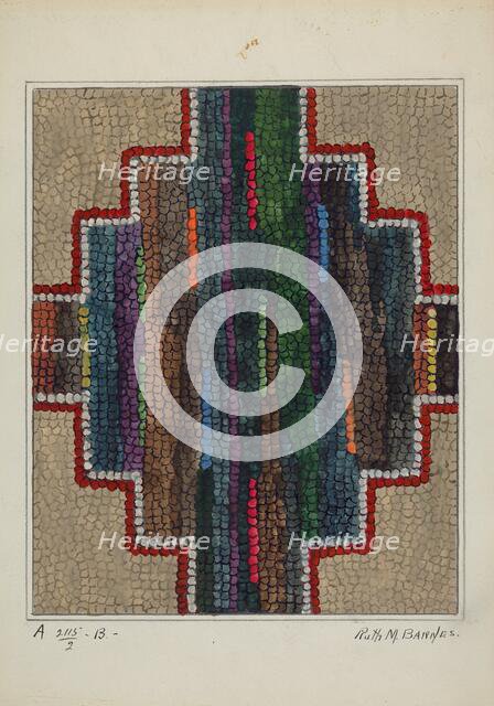 Hooked Rug - Center Design, c. 1936. Creator: Ruth M. Barnes.