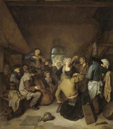 Peasants making Music and Dancing, 1650-1664. Creator: Cornelis Bega.
