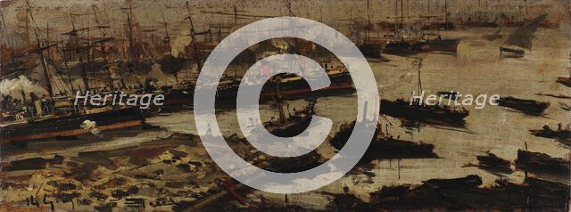 The port of Genoa, 1883. Creator: Mariani, Pompeo (1857-1927).