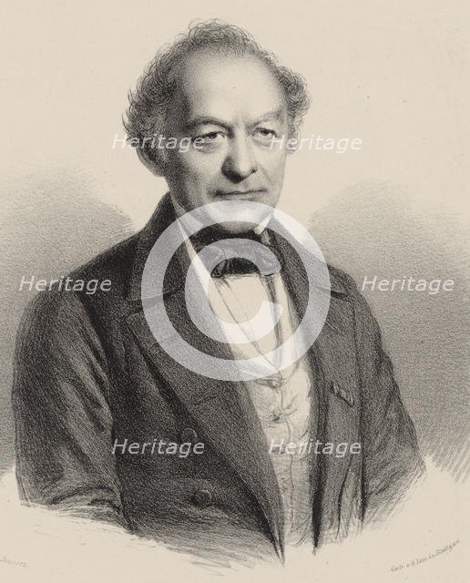 Portrait of the Composer Peter Joseph von Lindpaintner (1791-1856), c. 1840. Creator: Schwarz, Carl Benjamin (1757-1813).