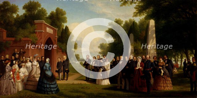 Visit of the Prince of Wales, President Buchanan, and Dignitaries to the Tomb of Washington..., 1861 Creator: Thomas Pritchard Rossiter.