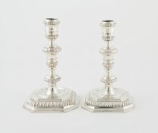 Pair of Candlesticks, England, 1691/92. Creator: Unknown.