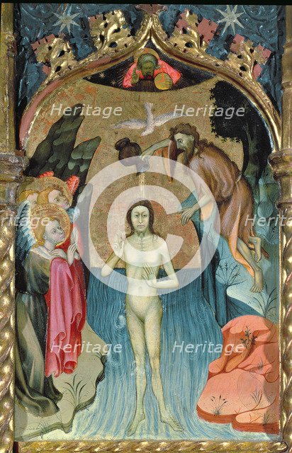 Altarpiece of St John the Baptist, table of Baptism of Jesus by John the Baptist, Barcelona 1420/…