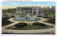 Logan Circle and the Public Library, Philadelphia, Pennsylvania, USA, 1926. Artist: Unknown