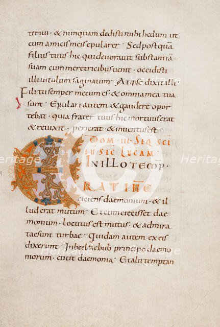 Decorated Initial E; Gospel Lectionary, late 10th century. Creator: Unknown.