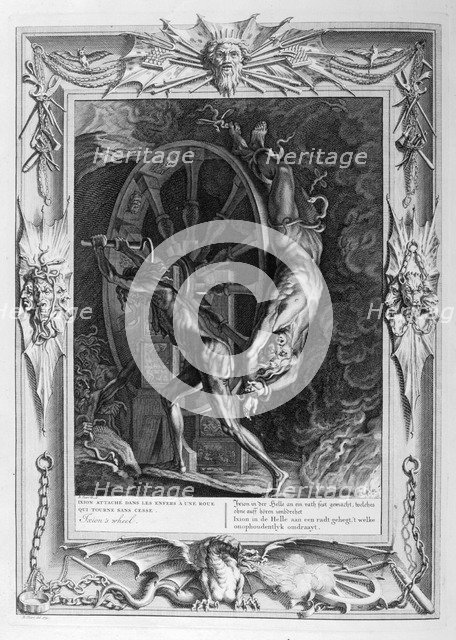 Ixion in Tartarus on the wheel, 1733. Artist: Bernard Picart # 1343561 ...