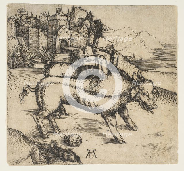 The Monstrous Pig of Landser, ca. 1496. Creator: Albrecht Durer.