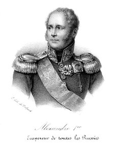 Alexander I (1777-1825), Tsar of Russia from 1801, in military uniform, c1830. Artist: Delpech