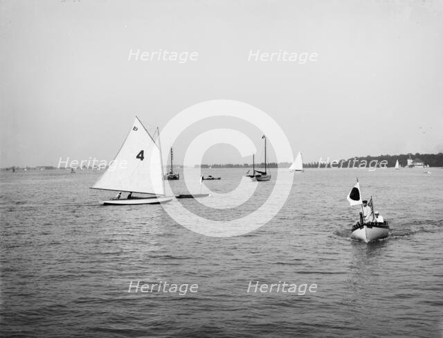 D.B.C.Y. [Detroit Boat Club yacht] regatta, # 19 first on 2nd turn, between 1900 and 1910. Creator: Unknown.
