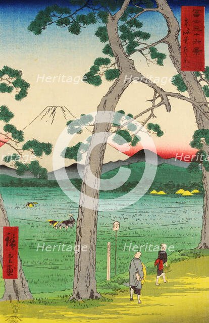 Fuji Seen from the Left on the Tokaido Road, from the series Thirty-six Views of Mount Fuji , c1853. Creator: Hiroshige; Utagawa (1797-1858).