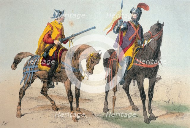 Reign of Philip III. Cavalry, 1603. Company of General Captain personal guard: arquebussier and w…