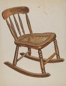 Rocking Chair, Small, Child's, 1937. Creator: Simon Weiss.