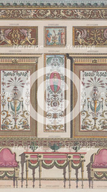 Interior Ornamented Wall, nos. CCCCLXIX-CCCCLXXIX..., 1801. Creator: Unknown.