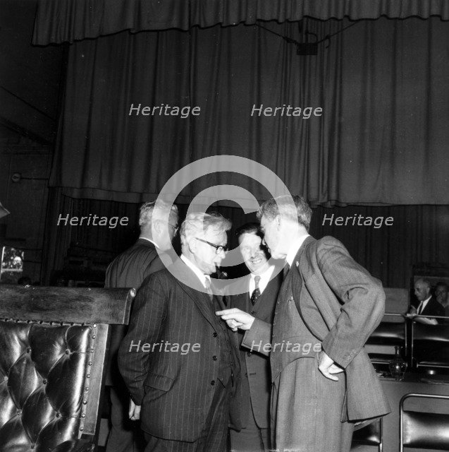 Herbert Morrison, TUC, 1954. Artist: Henry Grant