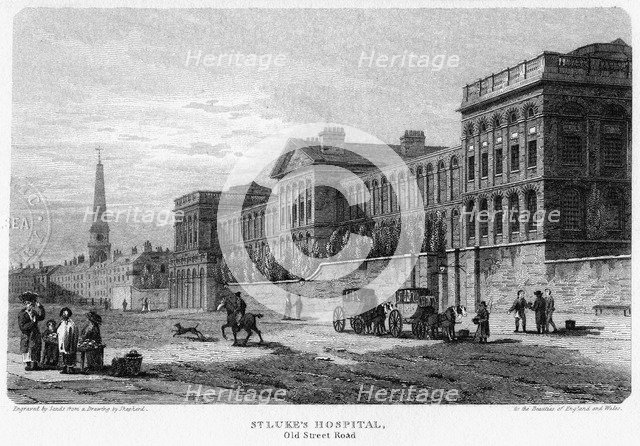 St Luke's Hospital, Old Street, Finsbury, London, 1815.Artist: Sands