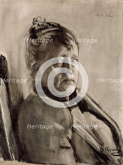 Portrait of the Painter Kitty L. Kielland, probably 1891. Creator: Christian Krohg.