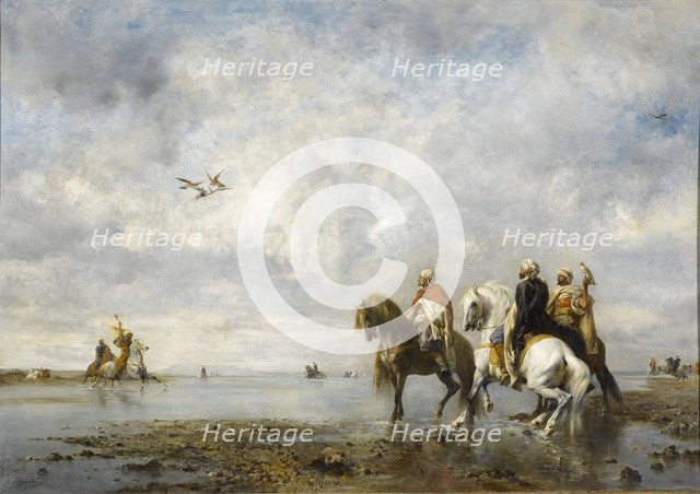 The Heron Hunt. Artist: Fromentin, Eugène (1820-1876)