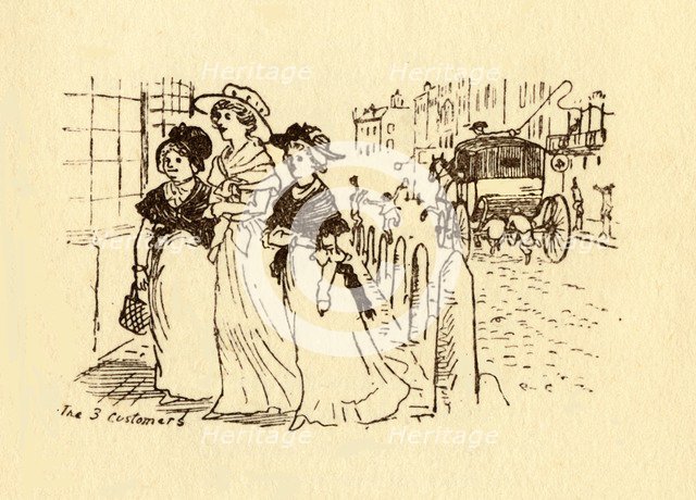 'The 3 Customers', 1878, (c1918).  Creator: Randolph Caldecott.