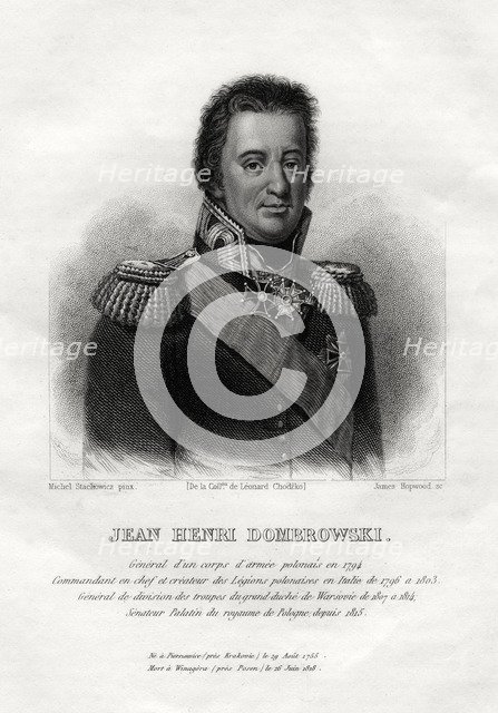 Jean Henri Dombrowski, Polish military commaner, 1845. Artist: James Hopwood