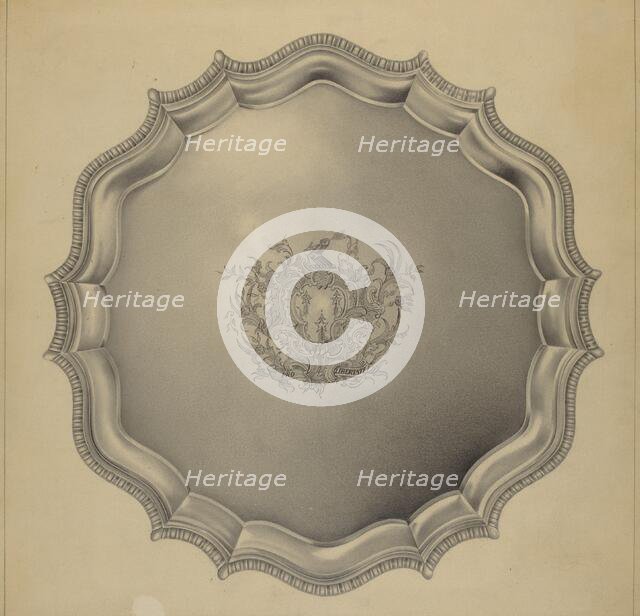 Silver Tray, c. 1937. Creator: Horace Reina.