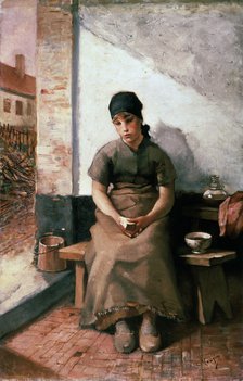 'A Maidservant's Breakfast', 1880s.  Artist: Constantin Emile Meunier