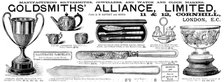 Advertisement for Goldsmith’s Alliance Limited, 1890. Creator: Unknown.