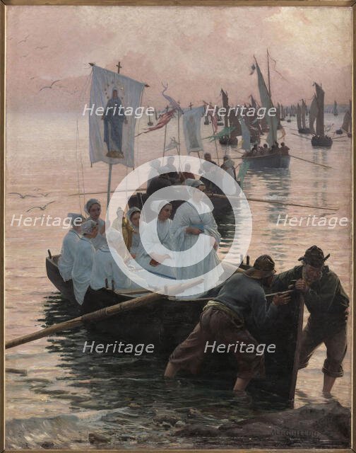 Arrival of the Pardon of Sainte Anne at Concarneau, 1887. Creator: Guillou, Alfred (1844-1926).