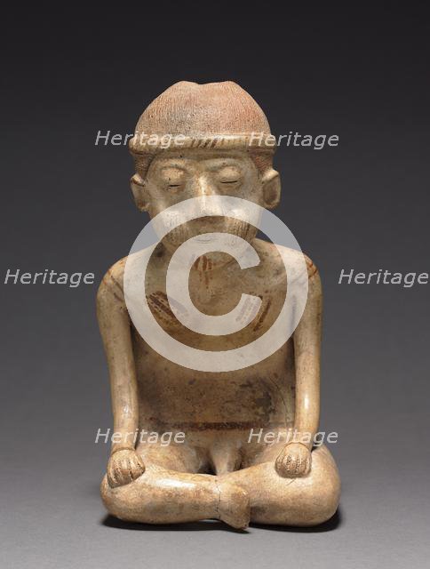 Seated Male Figure with Backrest, 100 BC - 300. Creator: Unknown.