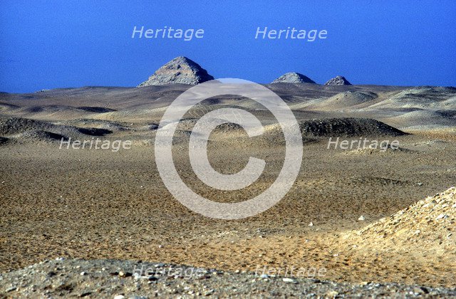 Step Pyramid of King Djoser (Zozer) in the distance, Saqqara, Egypt, 3rd Dynasty, c2600 BC. Artist: Imhotep