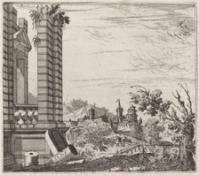 Fantastic River Landscape with Ruins and a Castle, before 1753. Creator: Giuseppe Antonio Landi.