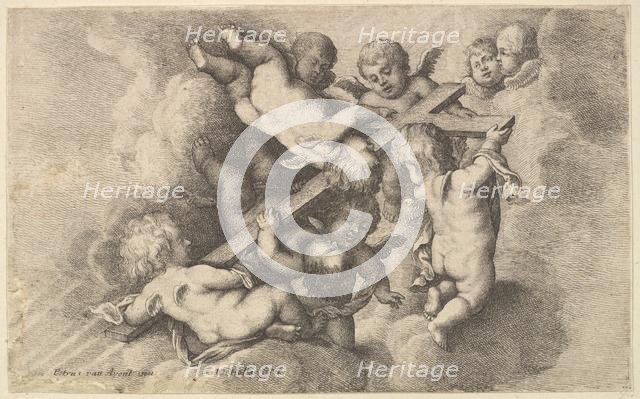 Seven putti carrying the cross, 1646. Creator: Wenceslaus Hollar.