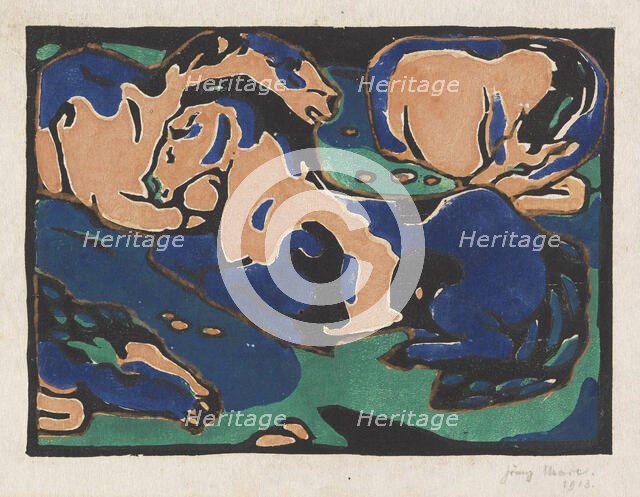 Resting horses, 1911-1912. Creator: Marc, Franz (1880-1916).