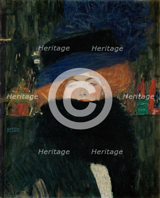 Lady with Hat and Feather Boa, 1909.