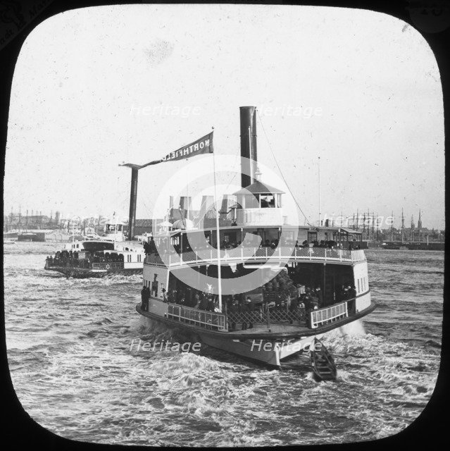 River steamer, USA, late 19th or early 20th century. Artist: Unknown