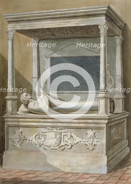 Monument to Sibel Penn on the north side of the chancel at St Mary, Hampton, Middlesex, c1810. Artist: Anon
