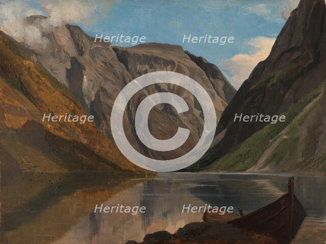 View of Gudvangen, 1843. Creator: Adolph Tidemand.