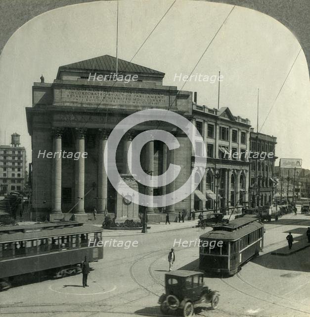 'Bank of Montreal and Monument, Corner Main and Portage Sts., Winnipeg, Man. Canada', c1930s. Creator: Unknown.