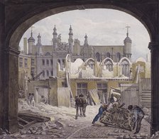 Demolition of Guildhall Chapel, London, 1820. Artist: Robert Blemmell Schnebbelie