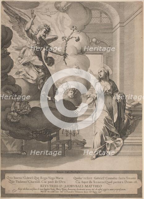 The Annunciation, 1598. Creator: Francesco Villamena.