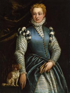 Portrait of a Woman with a Dog, 1560. Creator: Paolo Veronese.