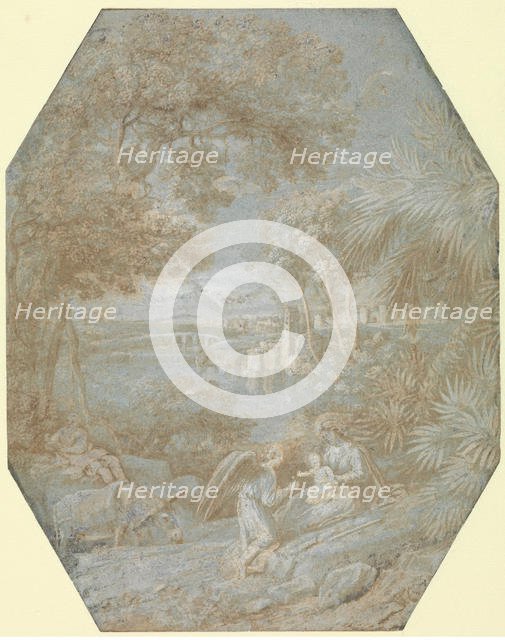 Landscape with the Rest on the Flight into Egypt, 1645. Creator: Claude Lorrain.
