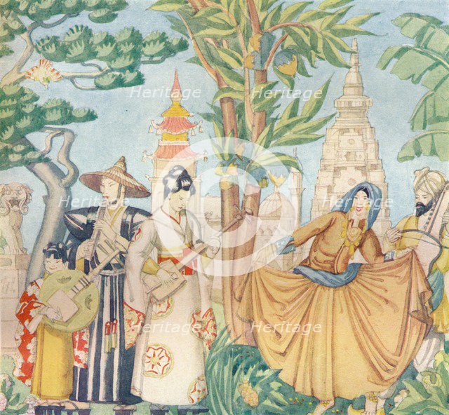 'Detail from the mural decorations in the foyer of the Regent Cinema, Poole', c1932. Artist: Unknown.